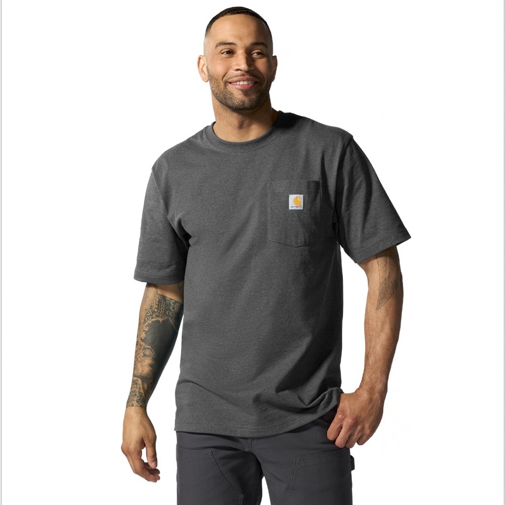 Carhartt Loose Fit Heavyweight Short Sleeve Pocket T-Shirt Men's Carbon Heather